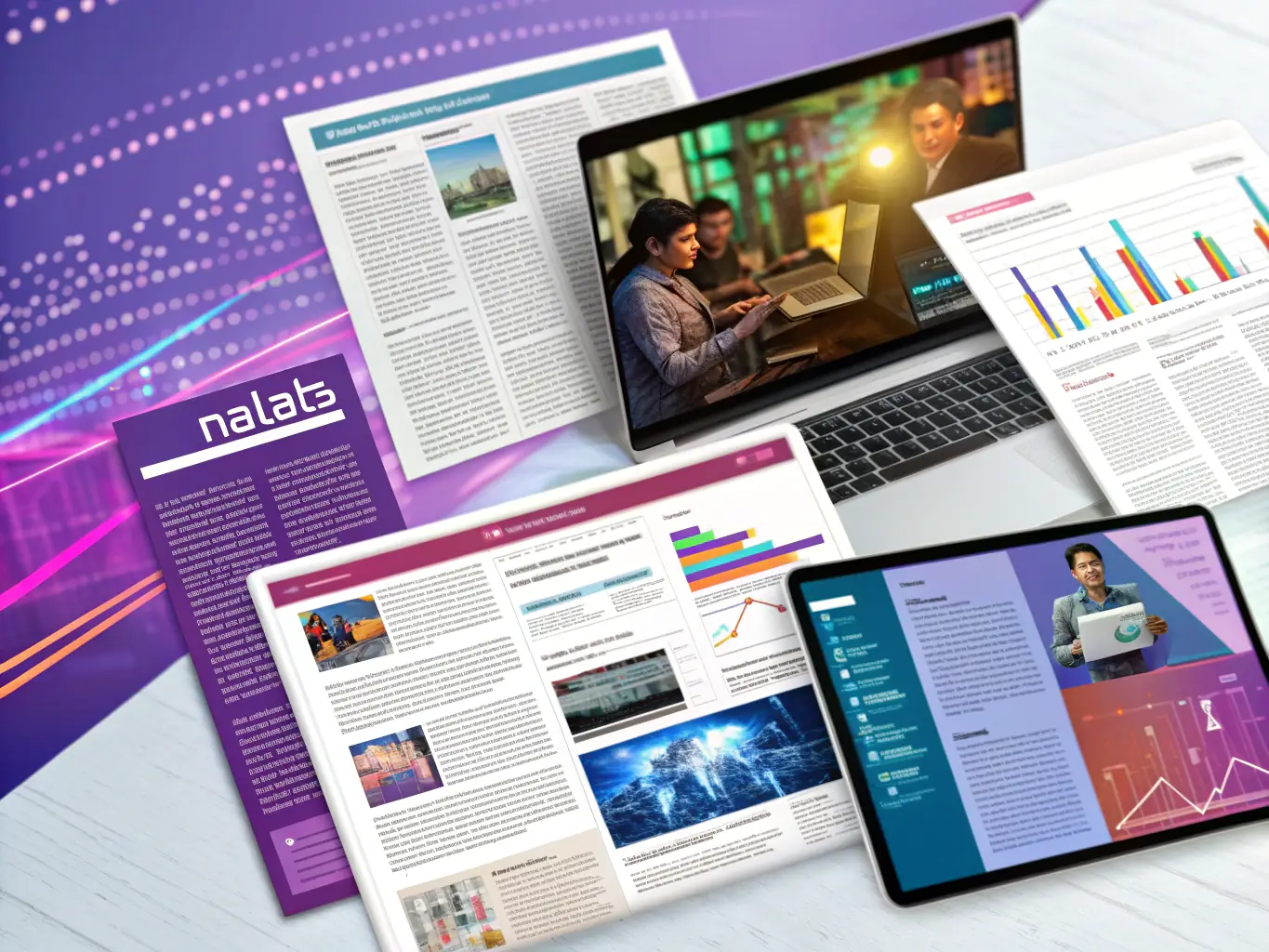 A visually appealing image showcasing a collage of recent tech news articles, symbolizing the fast-paced world of technology news.